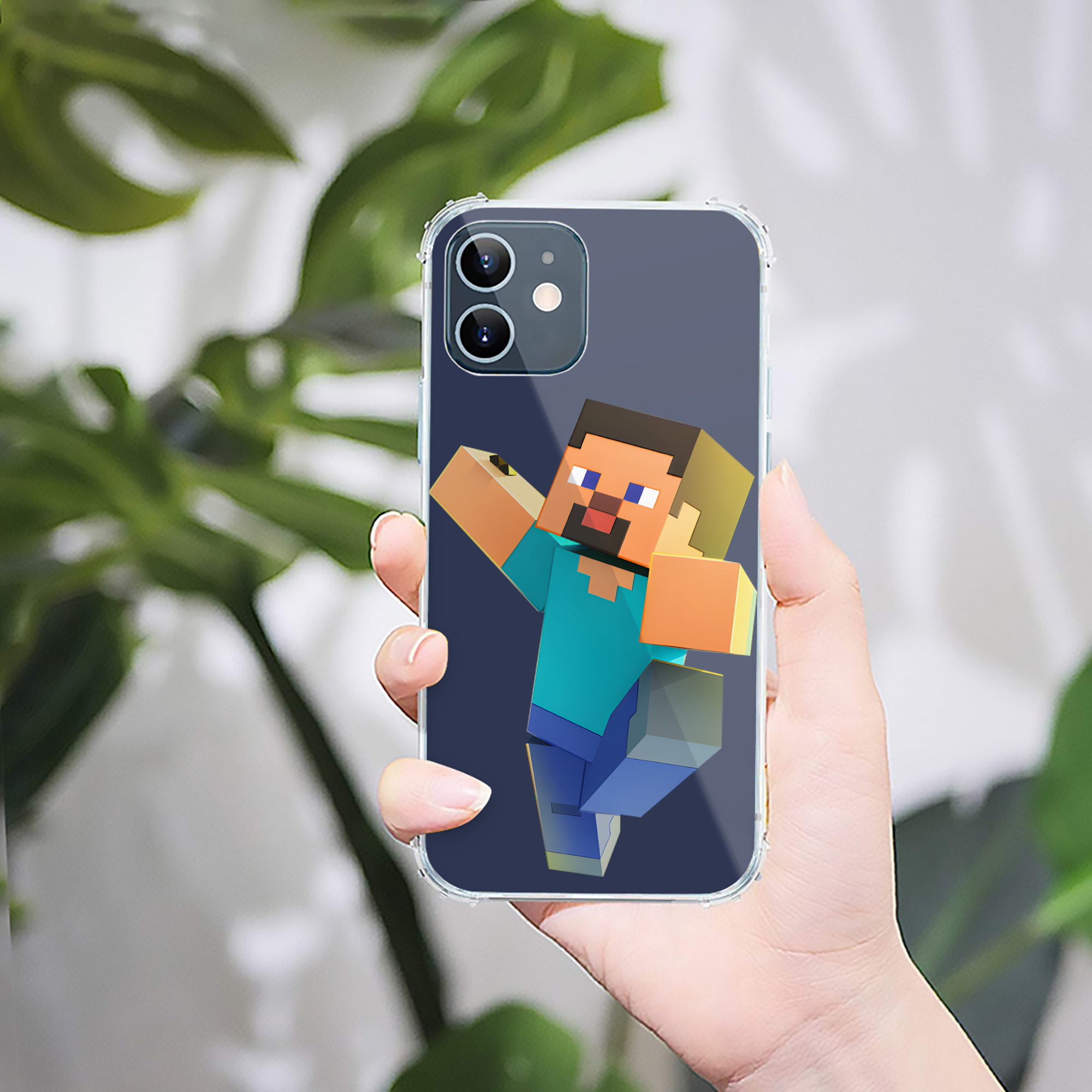 （画像用） マインクラフト ブロックの世界 Minecraft MC Block world 【iPhone 12シリーズ対応】透明スマホケース（クリアソフトケース）